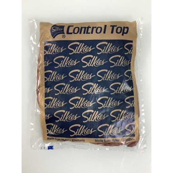 Vintage Silkies Control Top Hose with support Leg Beige size large NEW - Picture 1 of 2